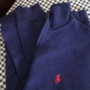 Polo pullover zip at top